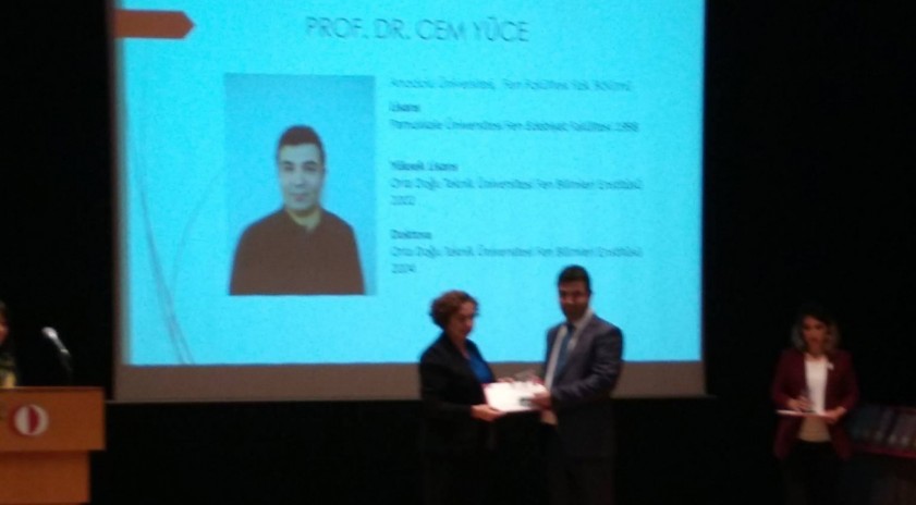 Prof. Dr. Cem Yüce "ODTÜ Parlar Vakfı Araştırma Teşvik Ödülü"ne lâyık görüldü