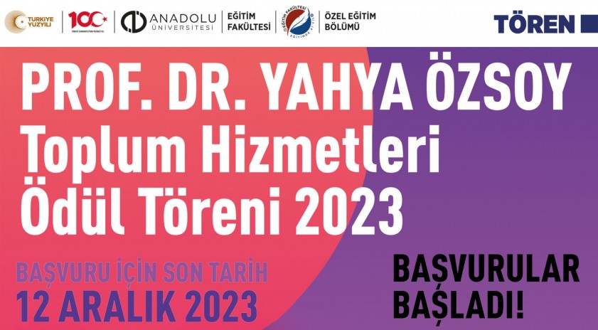 Prof. Dr. Yayha Özsoy Toplum Hizmetleri Ödül Töreni 2023 başvuruları başladı
