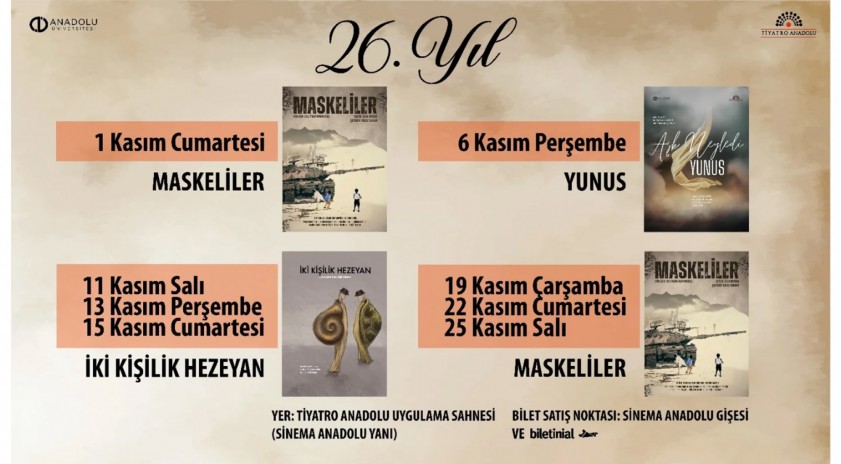 Tiyatro Anadolu yeni sezonda üç oyunla seyirci karşısına çıkıyor